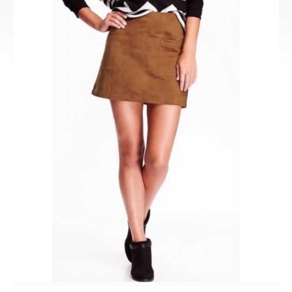 Old Navy Mini Faux Suede skirts set of 3 (brown, green, and navy)